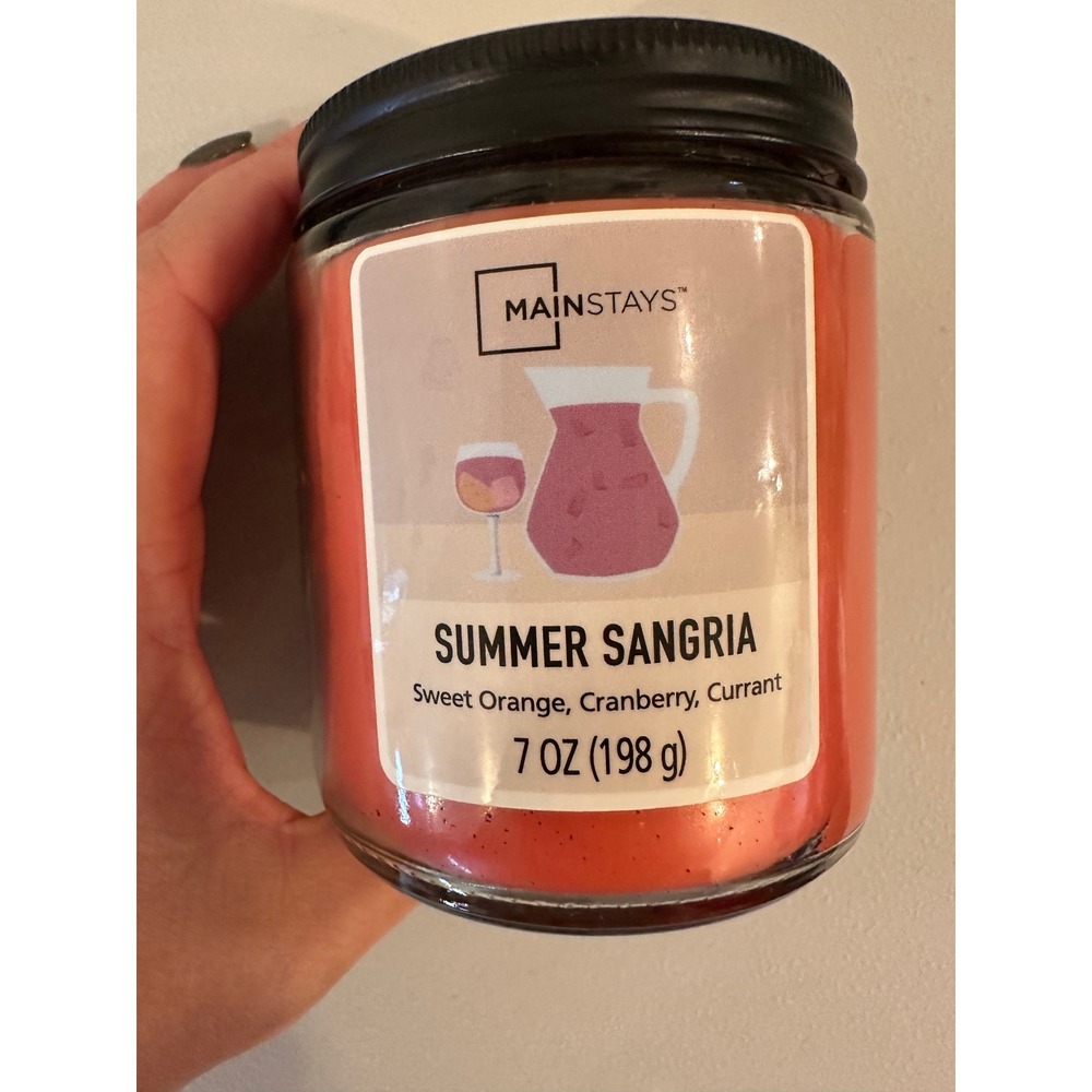 Mainstays Summer Sangria Scented Candle 7 oz Sweet Orange Cranberry Currant
